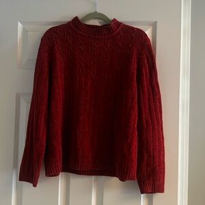 Alfred Dunner Red Crew Neck Sweater